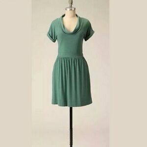 C.Keer Iren Teal Cowl Neck Sweatshirt dress